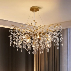 Candelabru Model 33007-460 – Textură Cristal & Metal, 6 x E14, Auriu - Img 2