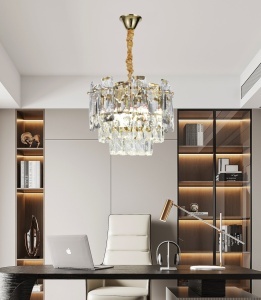 Candelabru Model 5861-300 – Cristale strălucitoare și finisaj auriu, 4 socluri E14 💫 - Img 1