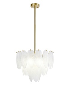 Candelabru Model 5866-400 – Textură Sticlă & Metal, 6x E27, Auriu - Img 2