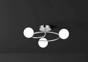 Lustră 6655-3 Crom, 3 Socluri E27, Design Modern, 540×540×240 mm