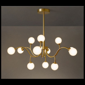 Lustra LED cu 12 Globuri Elit'S Mat, Lumina NEUTRA, 60W