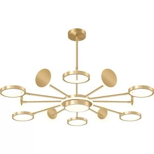 Lustra LED Cu Telecomanda, 3 Tipuri De Lumina, Intensitate Reglabila, 143W, Auriu - Img 2