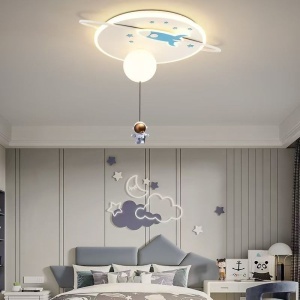 Lustră LED pentru Copii, Design Rachetă & Astronaut 3D, Ø550 mm, 3 Culori de Lumină