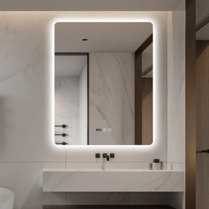 Oglindă Baie LED și Dezaburire Elit’s Premium: Senzor Touch, Lumina Rece, Caldă și Neutră, 80x100cm, Lumina Ambientală Spate - Img 6