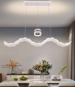 Pendul LED Model 5119, cu Telecomanda – 3 Tipuri de Lumina, Inaltime Reglabila, 180W, Gri - Img 1