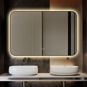 🪞 Oglindă LED cu Touch și Funcție Dezaburire – Ramă Negru, 120x80 cm, Model J187-12080 Smack - Img 6