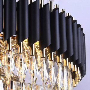 Candelabru Cristal, Raven 50cm Negru cu Auriu - Img 2