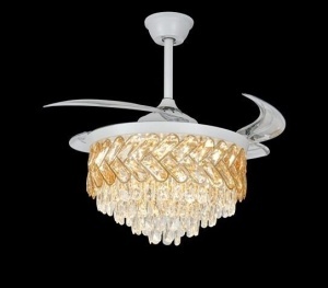 Candelabru cu Ventilator și Telecomandă – 72W LED, 3 Tipuri de Lumină, Intensitate Reglabilă, 6 Viteze, Alb/Auriu - Img 2