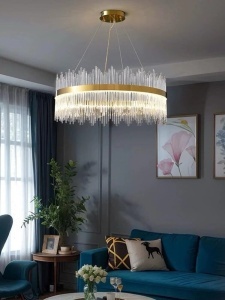 Candelabru LED model 8817/800 – 150W, cristal, metal, auriu - Img 1