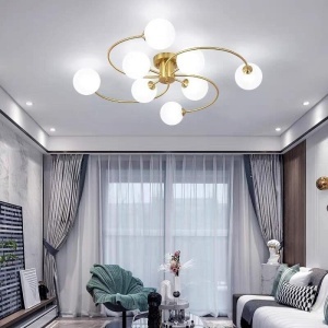 Lustră cu 8 Brațe – Soclu E27, Design Impresionant, 80×80×20 cm - Img 1