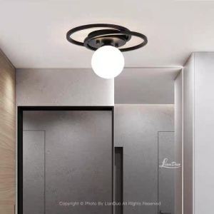 Lustra cu Sticlă 339-1 BK – Design Modern, cu 1 Soclu E27