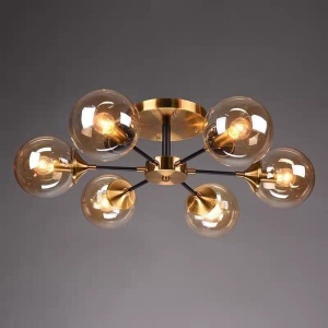 Lustra cu Sticlă DF1055-6 – Design Elegant, cu 6 Socluri E14