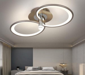 Lustra LED Cu Telecomanda, Elit's, ARGINTIU, wifi 2.4G Lumina/rece/calda/neutra intensitate reglabila, 58W