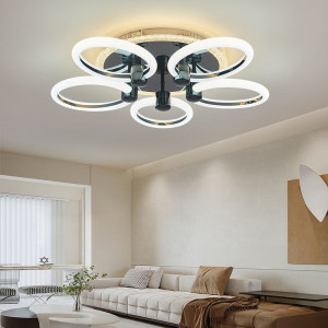 Lustra Led Cu Telecomanda, Elit's, Opal J, 136 w Intensitate Reglabila, RGB, NEGRU - Img 3