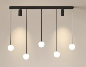 Lustra LED G4043-BK – 50W + 6W, Design Modern, cu Telecomandă și Lumină Reglabilă