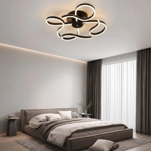 Lustră LED Model T9877 BK – 288W, Telecomandă, 3 Tipuri de Lumină, Intensitate Reglabilă