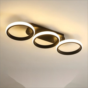 Lustra LED Plafoniera, B130-3BK, 3 Tipuri De Lumina, 54W, Negru Rotunda - Img 2