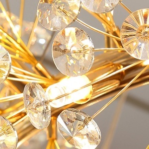 Lustră LED Tip Pendul Model 21-5 – Cristal & Metal, 30 x G9, Auriu - Img 2