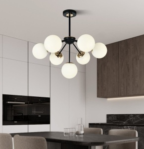 Lustra model N36368-7 – 7 x E27, abajururi elegante, finisaj negru - Img 3