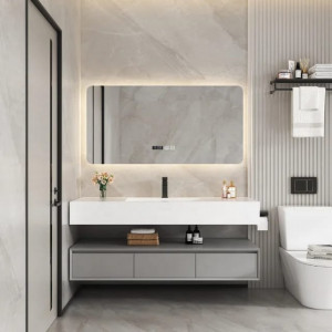 Oglindă Baie LED și Dezaburire Elit's Premium cu Senzor Touch, Lumina Rece, Caldă și Neutră, 80x60cm, lumina ambientala spate - Img 3