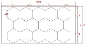 Panou LED HoneyComb, 14 Hexagoane, Lumină Rece 6500K, 672W - Img 5