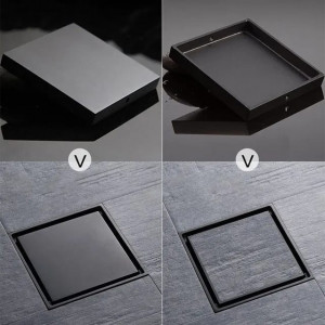 Sifon pardoseala sistem antimiros Es, Alama Elit's 100 mm , negru mat - Img 4