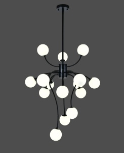 ✨ Lustră Modernă E007/15 – Stil Negru Elegant, 15 Surse de Lumină - Img 4