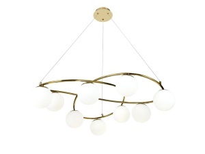 💡 Pendul N6806/9 – Eleganță Aurie în Design Geometric Modern - Img 2