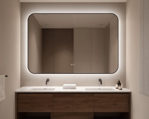 🪞 Oglindă LED cu Touch și Funcție Dezaburire – Ramă Negru, 130x80 cm, Model J187-13080 Smack - Img 5