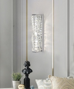 Aplică LED cu Cristale – 20W, 3 Tipuri de Lumină, Design Modern Argintiu, 46×12×16 cm - Img 2