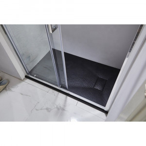 Cadita Baie Din Compozit , Smack , 90 X70 Cm, Cu Sifon,Negru - Img 2