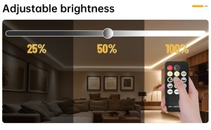 Kit Bandă LED COB cu Telecomandă – 5 m, Lumină Caldă 3000 K, 14 W/m, 24 V, Transformator 72 W 💡 - Img 2