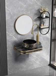 Lavoar Ceramic Premium 039B – 65.5×37×8 cm, Design Modern Oval, Finisaj Lucios