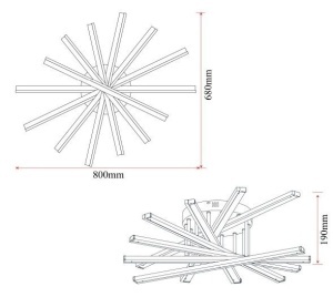 Lustră LED cu 9 surse de iluminare, 164W, cu telecomandă – Design clasic alb - Img 2
