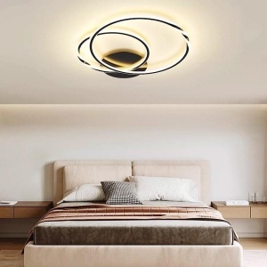 Lustră LED cu telecomandă – Cod G3936-300+400 BK (75×2W)