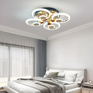 Lustra Led Cu Telecomanda, Elit's, Opal B, 120 w Intensitate Reglabila, Gold - Img 3