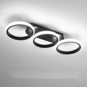 Lustra LED Plafoniera, B130-3BK, 3 Tipuri De Lumina, 54W, Negru Rotunda - Img 3