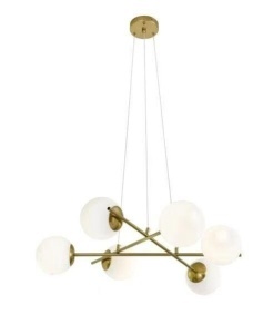 Lustră Suspendată cu 6 Brațe – Soclu E27, Design Elegant, 68×68×80 cm