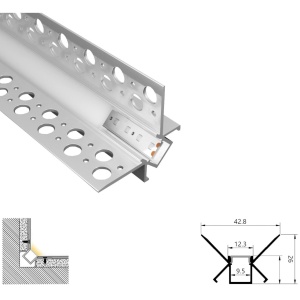 Profil LED Incastrat Colt Interior – 2m, Aluminiu - Img 2
