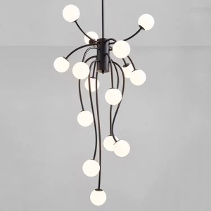 ✨ Lustră Modernă E007/15 – Stil Negru Elegant, 15 Surse de Lumină - Img 2