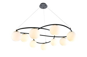 💡 Pendul N6806/9 – Simetrie și Lumină în Design Geometric Negru/Alb - Img 2