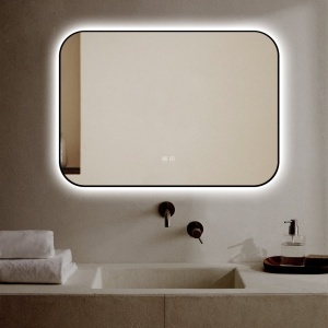 🪞 Oglindă LED cu Touch și Funcție Dezaburire – Ramă Negru, 100x70 cm, Model J187-10070 Smack - Img 6