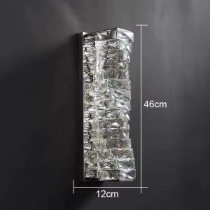 Aplică LED cu Cristale – 20W, 3 Tipuri de Lumină, Design Modern Argintiu, 46×12×16 cm - Img 3