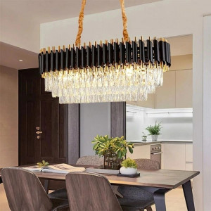 Candelabru Cristal, Raven 80-30 cm Negru cu Auriu - Img 1