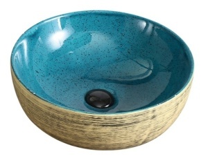 Lavoar Aplicat Luxury Line 41.5CM – Golden Turquoise HY8069D40 - Img 2