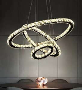 Lustra LED cu telecomanda Cristal Elit'S, Suspendata, wifi 2.4G lumina/rece/calda/neutra intensitate reglabila, 140W - Img 1