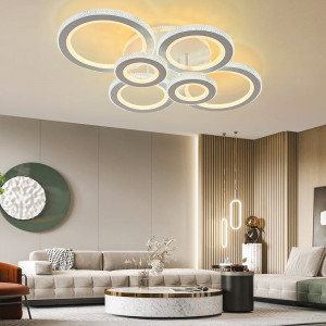 Lustra LED Cu Telecomanda, Elit's,3 Tipuri De Lumina, Intensitate Reglabila, 328W, Alb - Img 2