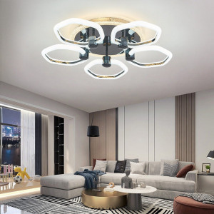 Lustra Led Cu Telecomanda, Elit's, Opal K, 136 w Intensitate Reglabila, RGB, NEGRU - Img 3