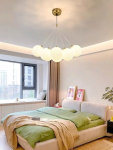 Lustra led suspendata, Zuya 7 globuri Alb - Img 2