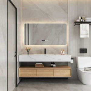 Oglindă Baie LED și Dezaburire Elit's Premium cu Senzor Touch, Lumina Rece, Caldă și Neutră, 80x60cm, lumina ambientala spate - Img 5